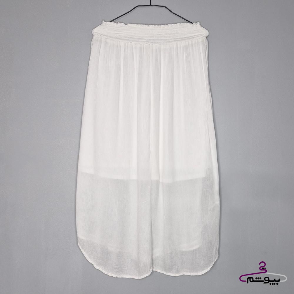 دامن سفید طرح‌دار پولک دوزی شده